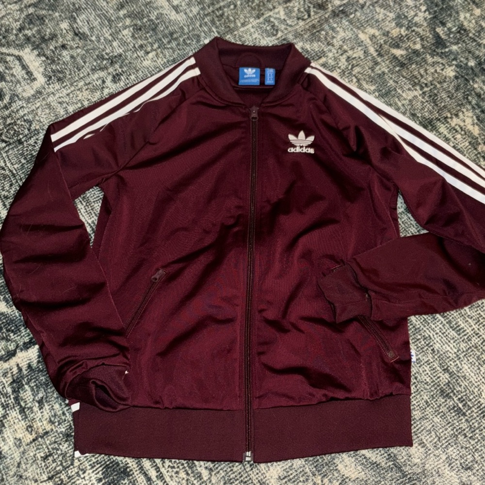 Burgundy Adidas Originals zip up